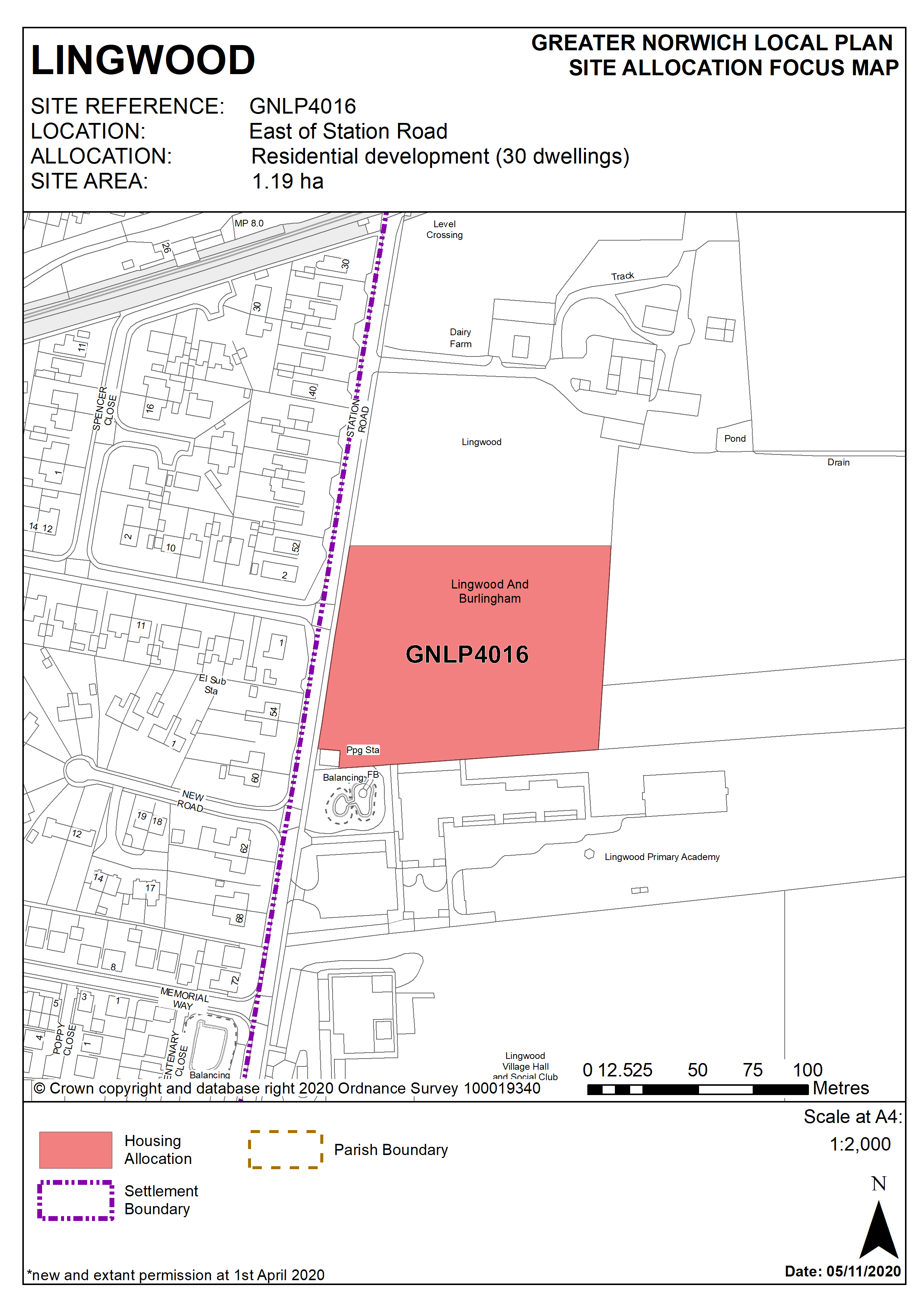 Policy GNLP4016 East of Station Road, Lingwood GNLP